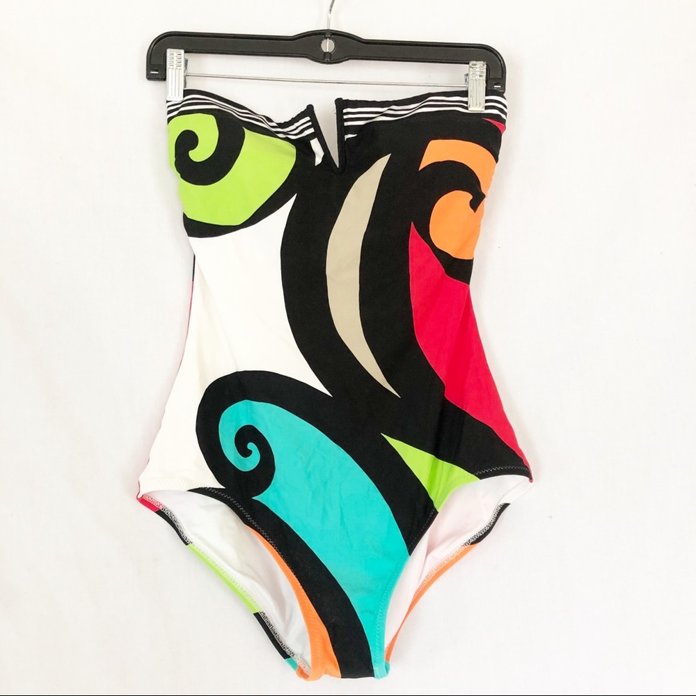 Trina Turk one piece swim suit sz 10 strapless